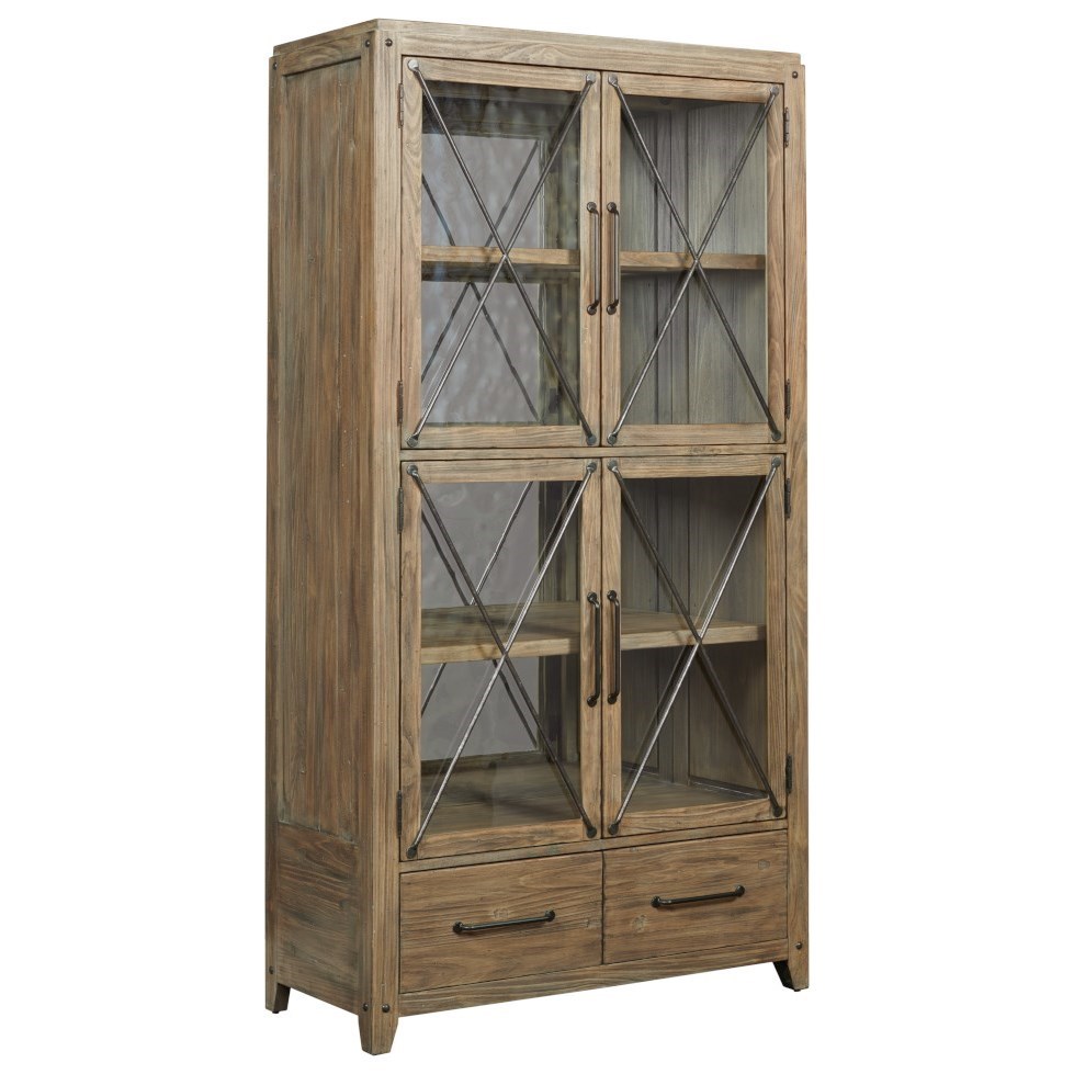 Kincaid Furniture Modern Forge Abbott 4 Door Glass Display Cabinet With 